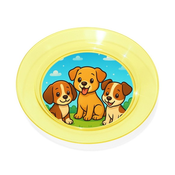 Prato Acrílico Personalizado Festa Cachorrinhos