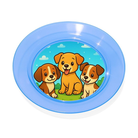 Prato Acrílico Personalizado Festa Cachorrinhos - Imagem 2