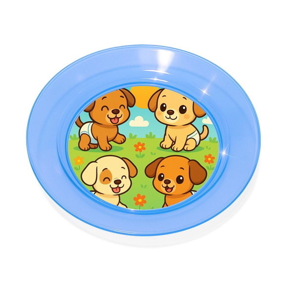 Prato Acrílico Personalizado Festa Cachorrinhos Baby - Imagem 2