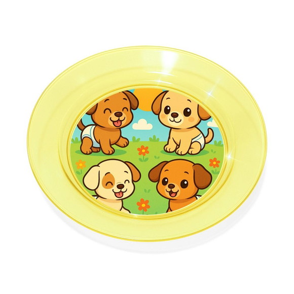 Prato Acrílico Personalizado Festa Cachorrinhos Baby