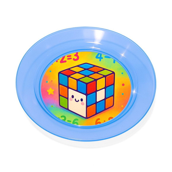 Prato Acrílico Personalizado Festa Cubo Mágico - Imagem 2