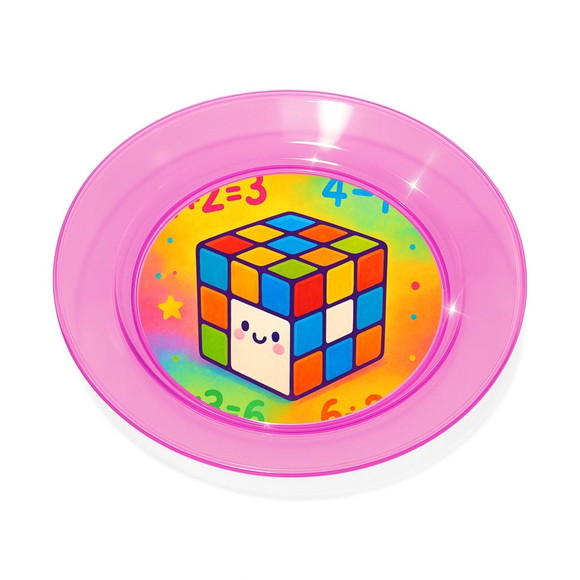 Prato Acrílico Personalizado Festa Cubo Mágico - Imagem 3