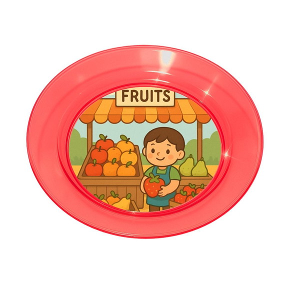 Prato Acrílico Personalizado Festa Feira de Frutas - Imagem 5