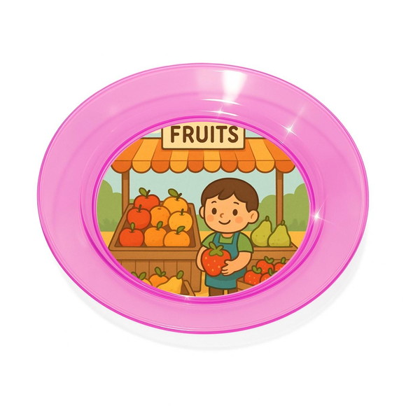 Prato Acrílico Personalizado Festa Feira de Frutas - Imagem 3