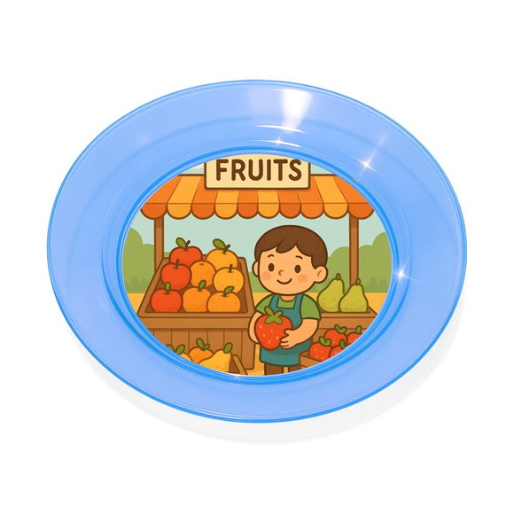 Prato Acrílico Personalizado Festa Feira de Frutas - Imagem 2