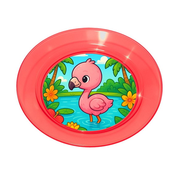 Prato Acrílico Personalizado Festa Flamingo Baby - Imagem 5