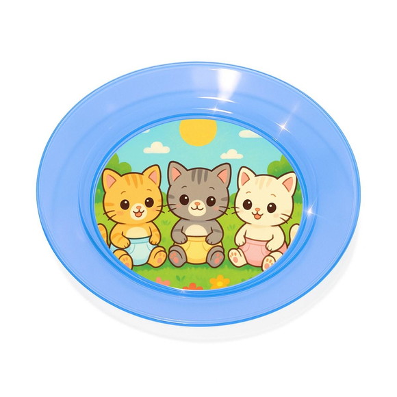 Prato Acrílico Personalizado Festa Gatinhos Baby - Imagem 2
