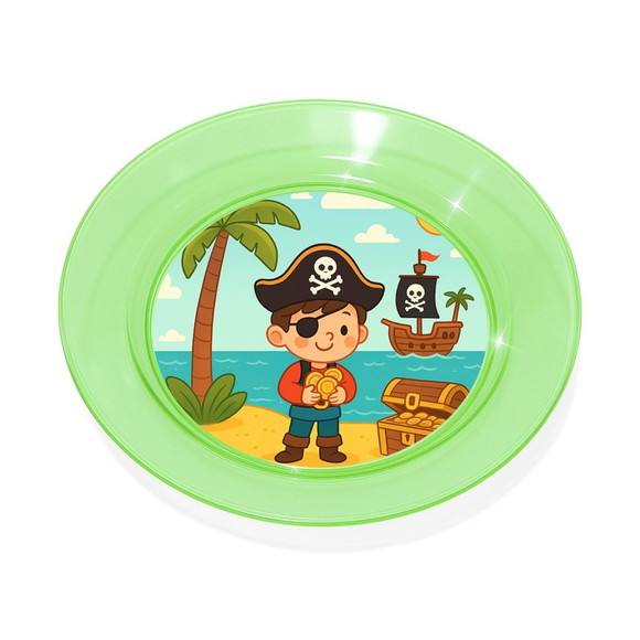 Prato Acrílico Personalizado Festa Ilha Pirata - Imagem 4