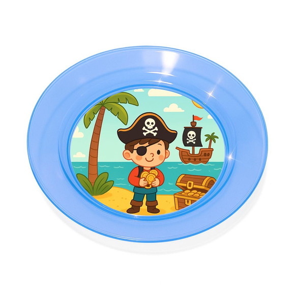 Prato Acrílico Personalizado Festa Ilha Pirata - Imagem 2