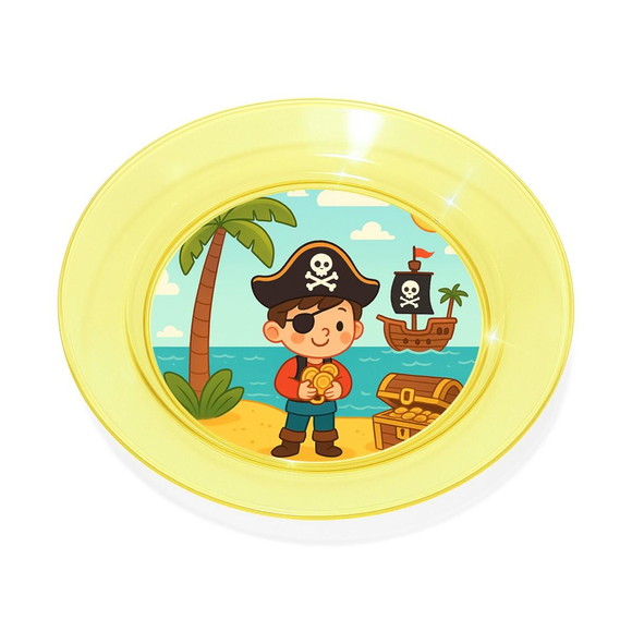 Prato Acrílico Personalizado Festa Ilha Pirata