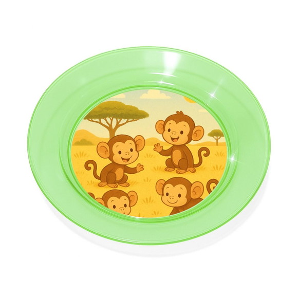 Prato Acrílico Personalizado Festa Macaquinhos - Imagem 4