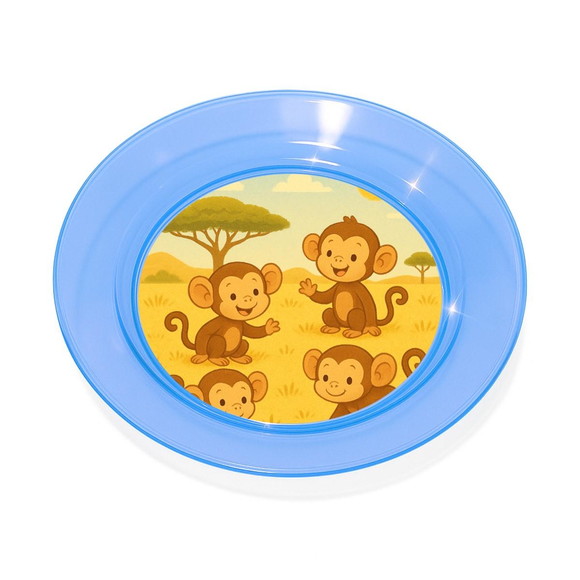 Prato Acrílico Personalizado Festa Macaquinhos - Imagem 2