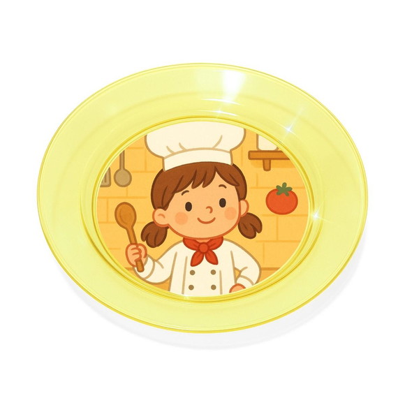 Prato Acrílico Personalizado Festa Mini Chefe Menina