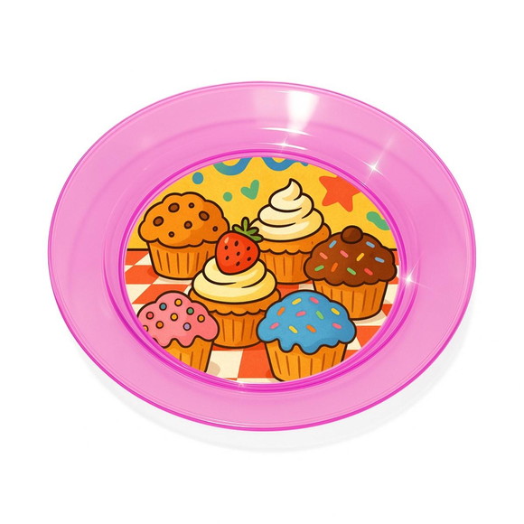 Prato Acrílico Personalizado Festa Muffins - Imagem 3