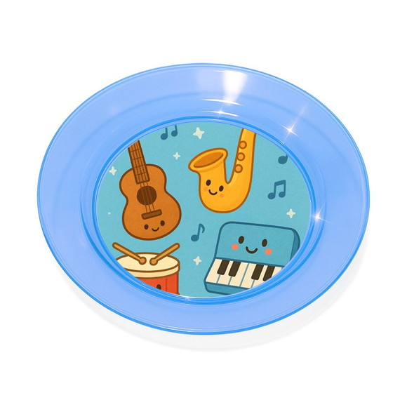 Prato Acrílico Personalizado Festa Músicas Instrumentos - Imagem 2