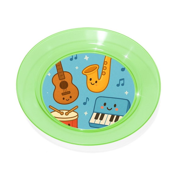 Prato Acrílico Personalizado Festa Músicas Instrumentos - Imagem 4
