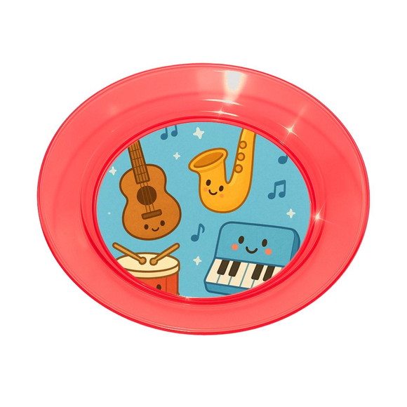 Prato Acrílico Personalizado Festa Músicas Instrumentos - Imagem 5