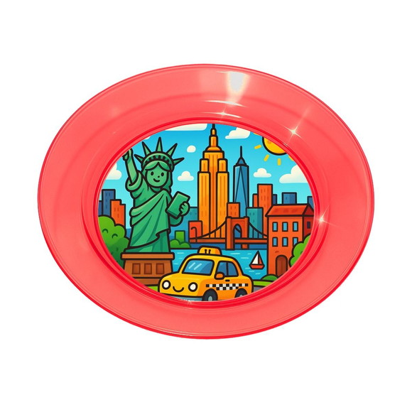 Prato Acrílico Personalizado Festa Nova York - Imagem 5