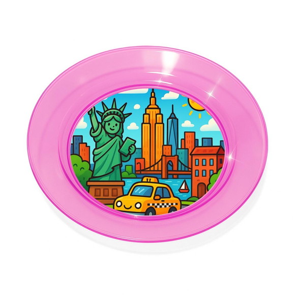 Prato Acrílico Personalizado Festa Nova York - Imagem 3