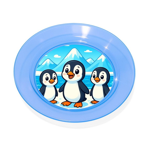 Prato Acrílico Personalizado Festa Pinguins - Imagem 2