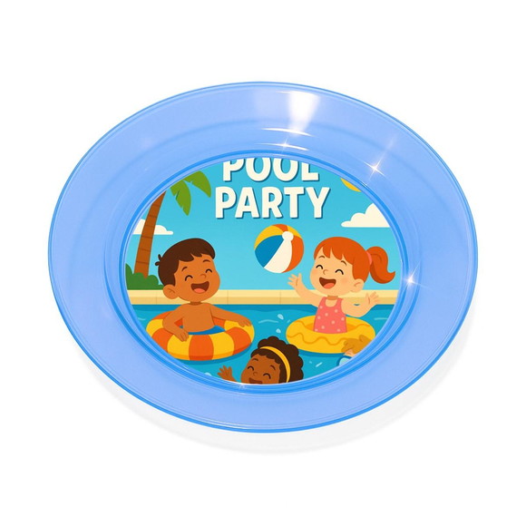Prato Acrílico Personalizado Festa Pool Party - Imagem 2