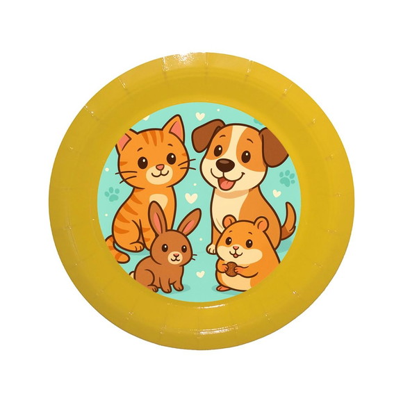 Prato de Papel Personalizado Animais de Estimação