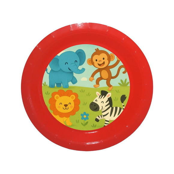 Prato de Papel Personalizado Animais Divertidos - Imagem 5