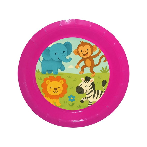Prato de Papel Personalizado Animais Divertidos - Imagem 4