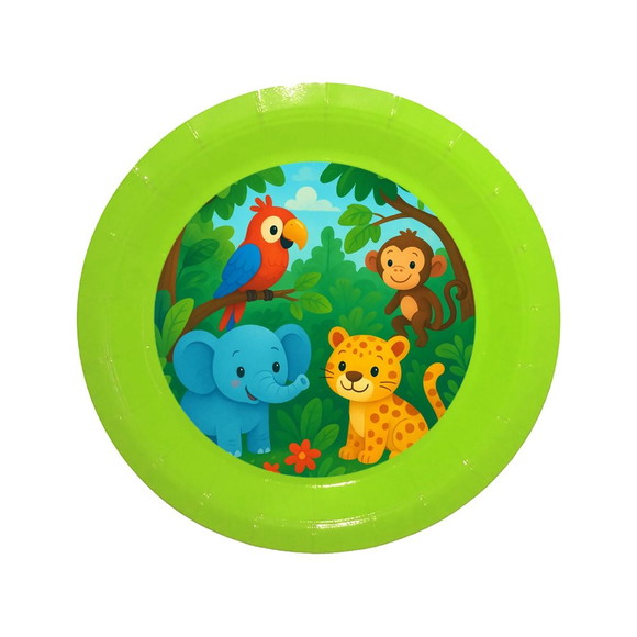 Prato de Papel Personalizado Animais Tropicais - Imagem 3