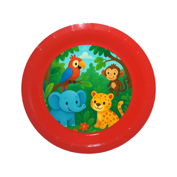 Prato de Papel Personalizado Animais Tropicais - Imagem 5