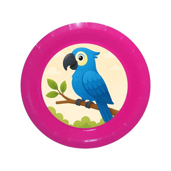 Prato de Papel Personalizado Arara Azul - Imagem 4