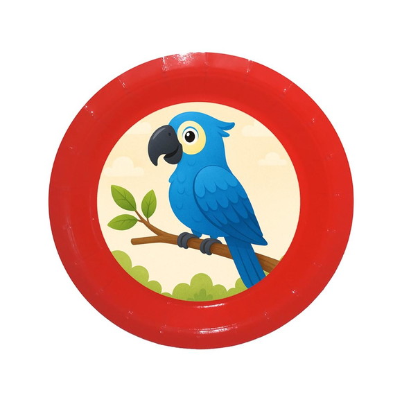 Prato de Papel Personalizado Arara Azul - Imagem 5