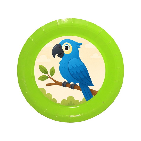 Prato de Papel Personalizado Arara Azul - Imagem 3