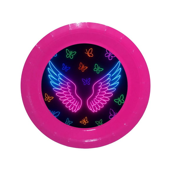 Prato de Papel Personalizado Asas Neon - Imagem 4