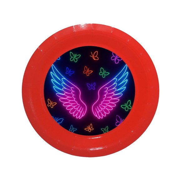 Prato de Papel Personalizado Asas Neon - Imagem 5