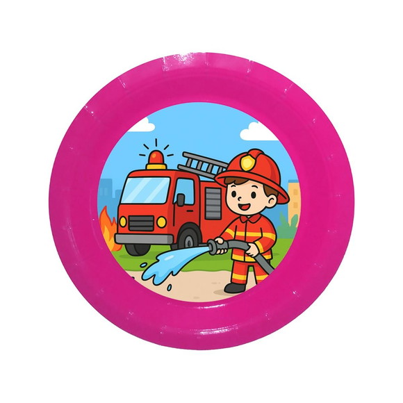 Prato de Papel Personalizado Bombeiros - Imagem 4