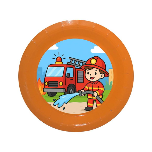 Prato de Papel Personalizado Bombeiros - Imagem 2