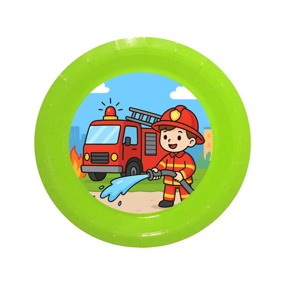 Prato de Papel Personalizado Bombeiros - Imagem 3