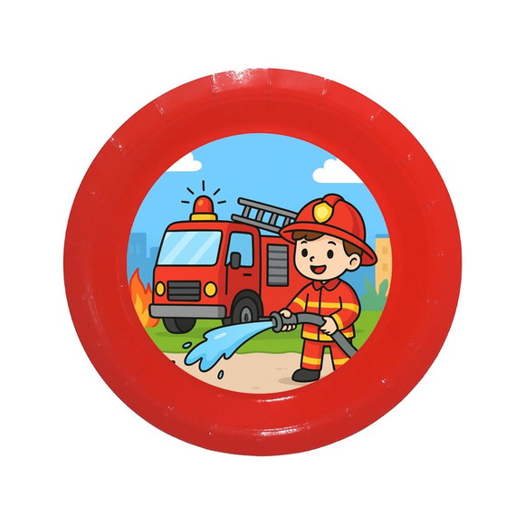 Prato de Papel Personalizado Bombeiros - Imagem 5