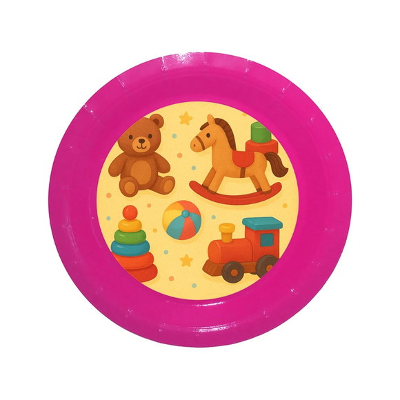 Prato de Papel Personalizado Brinquedos Clássicos - Imagem 4