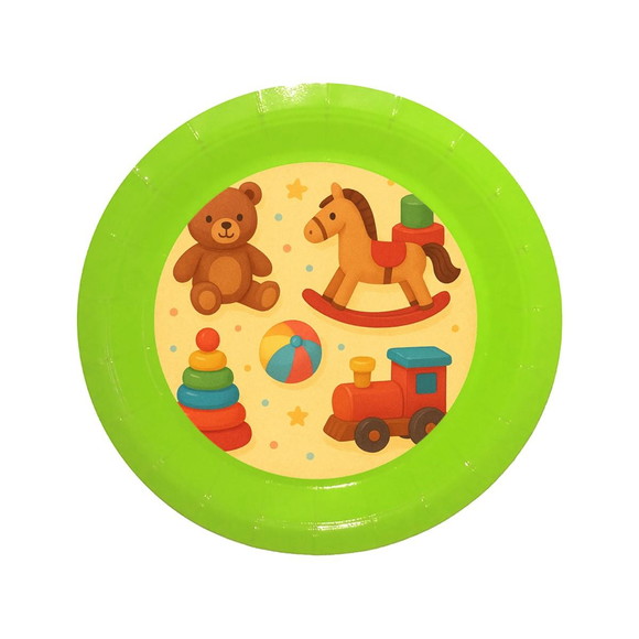 Prato de Papel Personalizado Brinquedos Clássicos - Imagem 3
