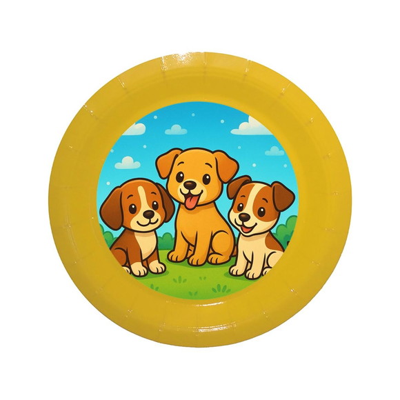 Prato de Papel Personalizado Cachorrinhos