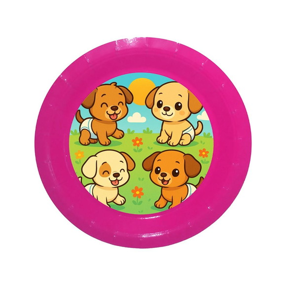 Prato de Papel Personalizado Cachorrinhos Baby - Imagem 4