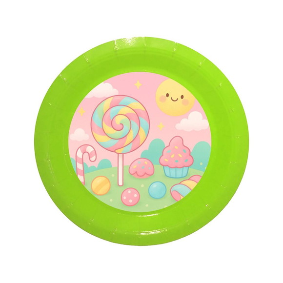 Prato de Papel Personalizado Candy Color - Imagem 3