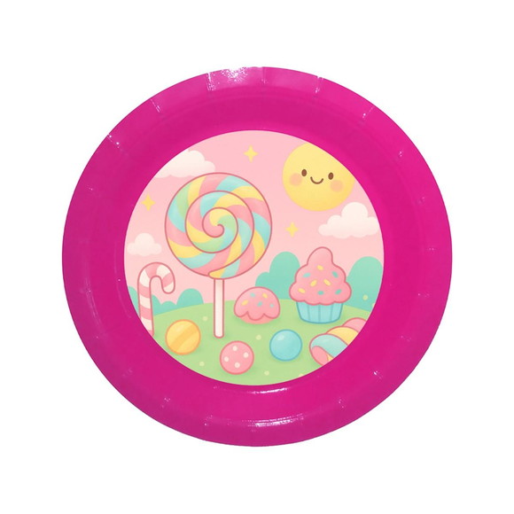 Prato de Papel Personalizado Candy Color - Imagem 4