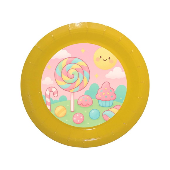 Prato de Papel Personalizado Candy Color