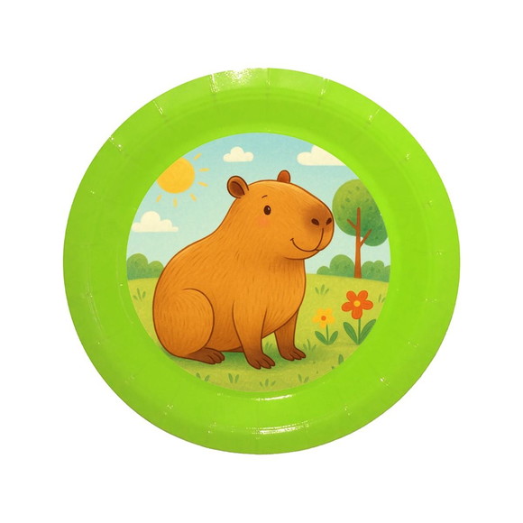 Prato de Papel Personalizado Capivara - Imagem 3