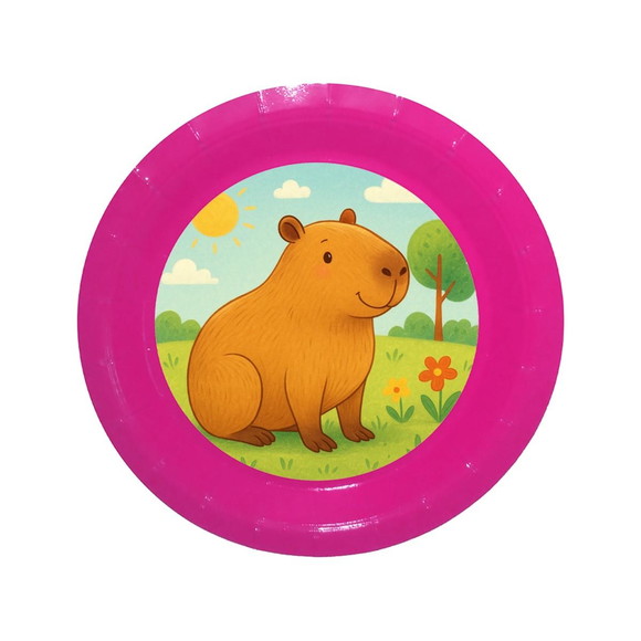 Prato de Papel Personalizado Capivara - Imagem 4