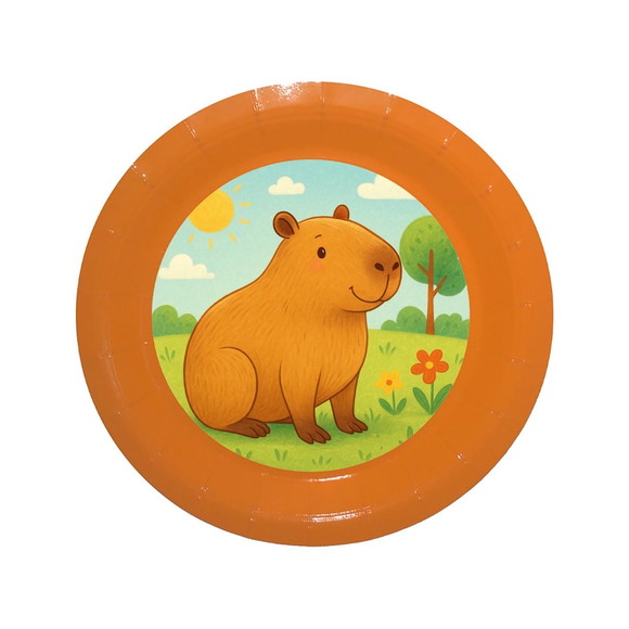 Prato de Papel Personalizado Capivara - Imagem 2