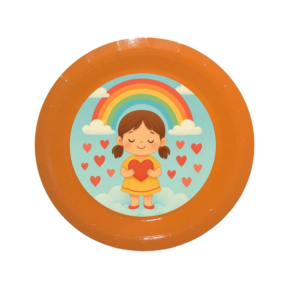 Prato de Papel Personalizado Chuva de Amor - Imagem 2